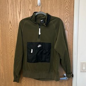 Nike Green Fleece Quarter Zip Sweater